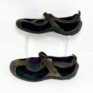 Merrell Circuit Womens Mary Jane Shoe 9.5 Black Brown Suede Hiking Comfort MJ
